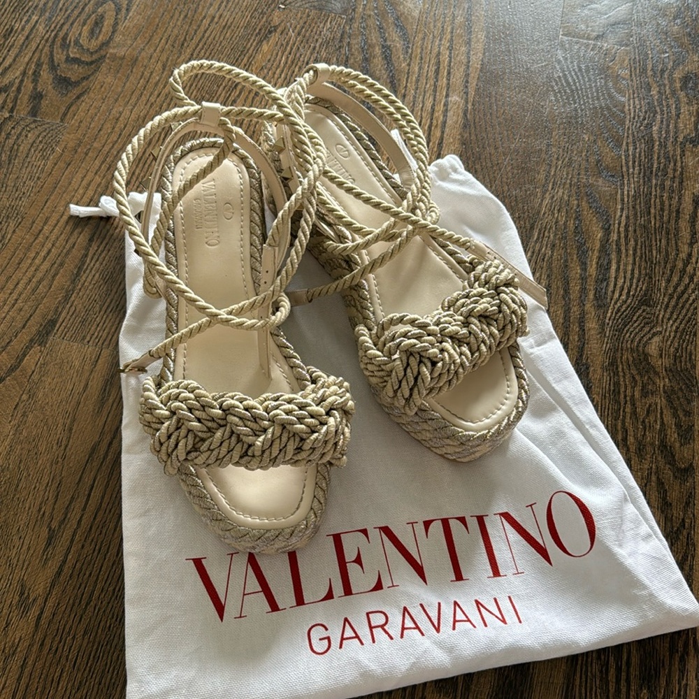 Valentino Garavanj wedge sandals with ankle straps